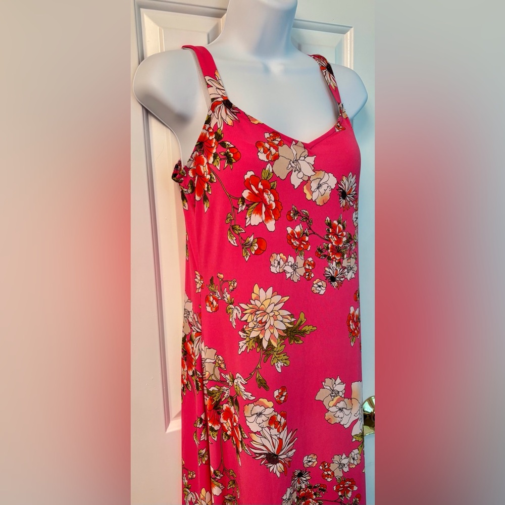MSK Hot Pink Floral Maxi Dress